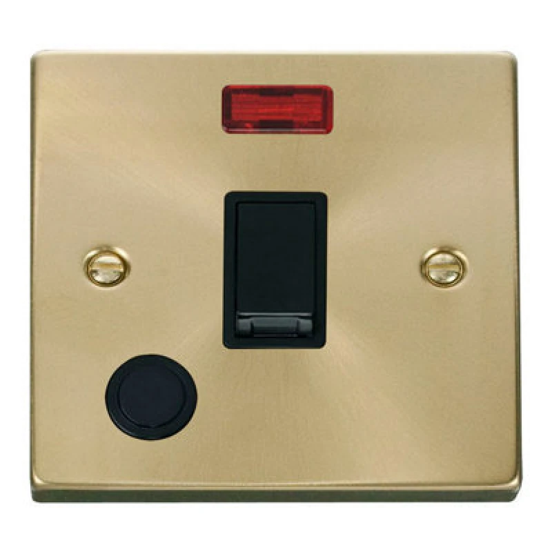 Image of SE Home Satin / Brushed Brass 1 Gang 20A DP Switch With Flex With Neon Gold