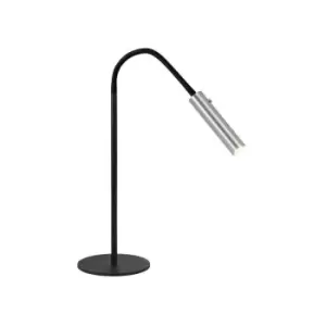 Image of Luminosa Lighting - Table Task Lamp, 1 Light Adjustable Switched, 1 x 7W LED, 3000K, 436lm, Black, Aluminium