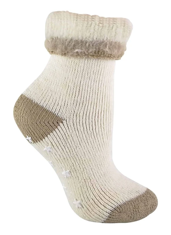 Image of Sock Snob Ladies Non Slip Alpaca Wool Bed Socks - 4-8 UK / Beige
