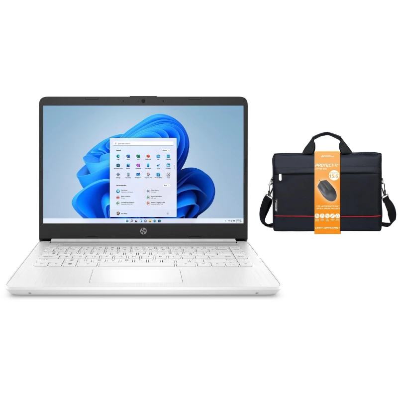 Image of HP 14" Laptop - Celeron, 4GB, 128GB, Win 11 Bundle White unisex One Size