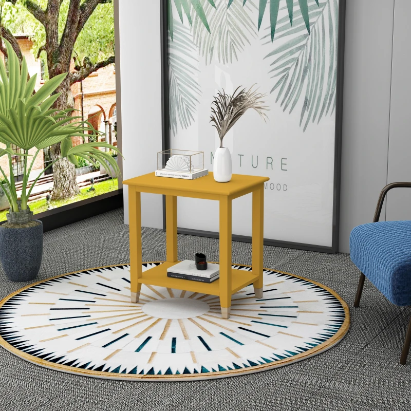 Image of Cabinet Bits Palazzi Side Table H45 W50 D50cm in Mustard Mustard Unisex