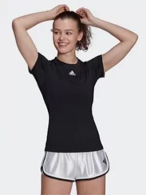 Image of adidas Tennis Freelift Shirt, Black/White, Size XL, Women