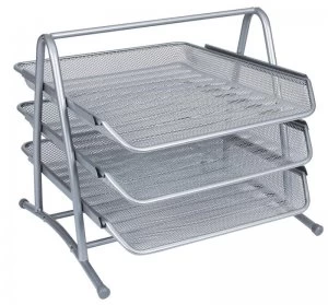 Image of Qconnect 3 Tier Letter Tray Silver