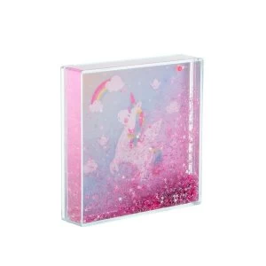 Image of Sass & Belle Rainbow Unicorn Glitter Photo Block