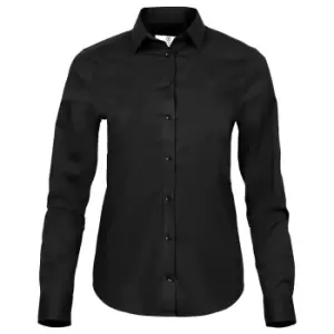 Image of Tee Jays Womens/Ladies Stretch Luxury Long Sleeve Poplin Shirt (S) (Black)