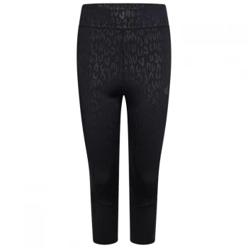 Image of Dare2B Swarovski Embellished Shine Bright three quarter Leggings - Black Cire