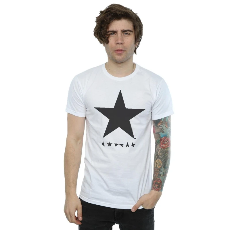 Image of David Bowie David Bowie Men Star Logo T-Shirt in White Size: Small White S Male 5057245363709