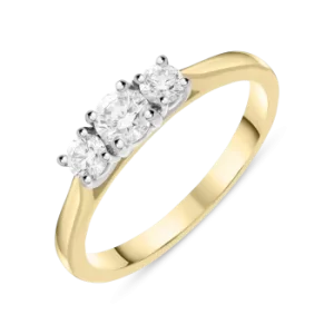 Image of 18ct Yellow Gold 0.50ct Diamond Trilogy Ring