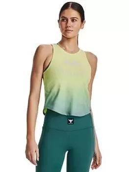 Image of Under Armour Project Rock State Of Mind Tank - Yellow, Yellow, Size L, Women