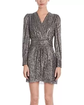 Image of The Kooples Metallic Pleated Mini Dress