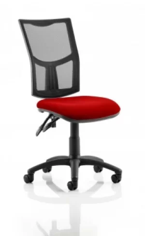Image of Eclipse II Lever Task Operator Chair Mesh Back With Bespoke Colour Seat in Post Box Red