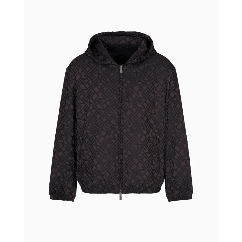 Image of Armani Exchange Mens Waterproof Adjustable Rain Anorak Black FC013 male L