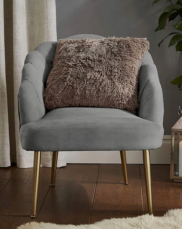 Image of Catherine Lansfield Catherine Lansfield 'Cuddly' Faux Fur Cushion in Natural Size: 45cm x 45cm Natural 45cm x 45cm Unisex 5057681948454