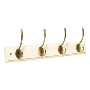 Image of BQ White Brass effect Pine zinc alloy Hat coat hook