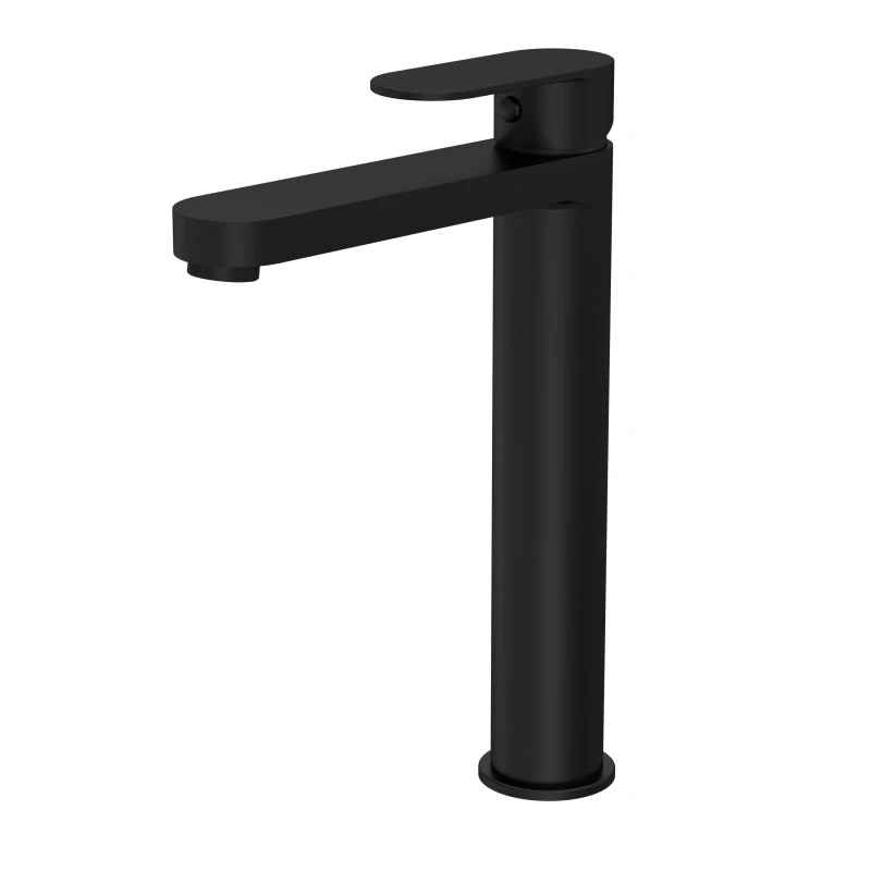 Image of Balterley Round Tall Mono Basin Mixer Tap Matt Black Black