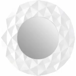 Image of White High Gloss 3D Design Wall Mirror - Premier Housewares
