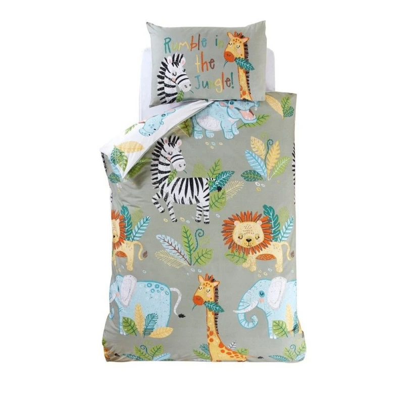 Image of Rapport Rumble In The Jungle Duvet Cover Set Size: Single Multicolor Unisex Single