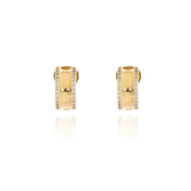 Image of Cachet London Cachet Scoop Clip Earrings Metallic Gold female