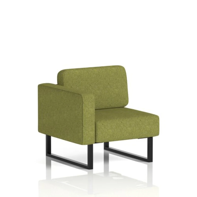 Image of Brixworth Modular Seating Right Unit with Black in Rivet Fabric - Olive
