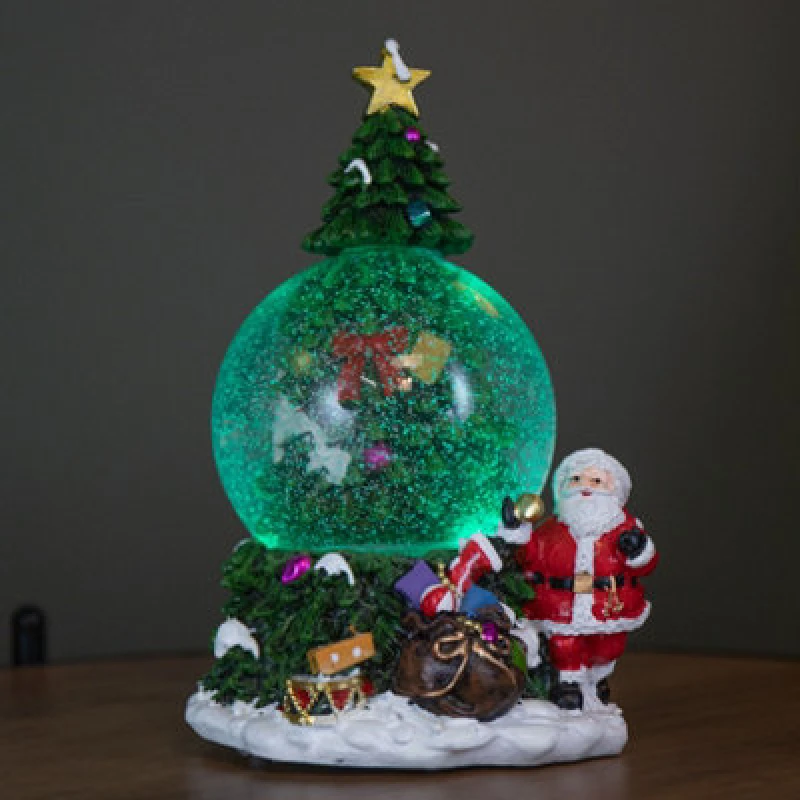 Image of Samuel Alexander 10Cm Battery Powered Musical Tree Santa Spin Snowsphere With Colour Changing Leds