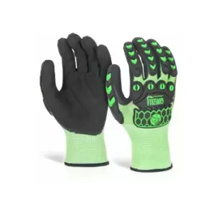 Image of Nitrile palm coated hi-vis glove l green xl (Pair) - Glovezilla