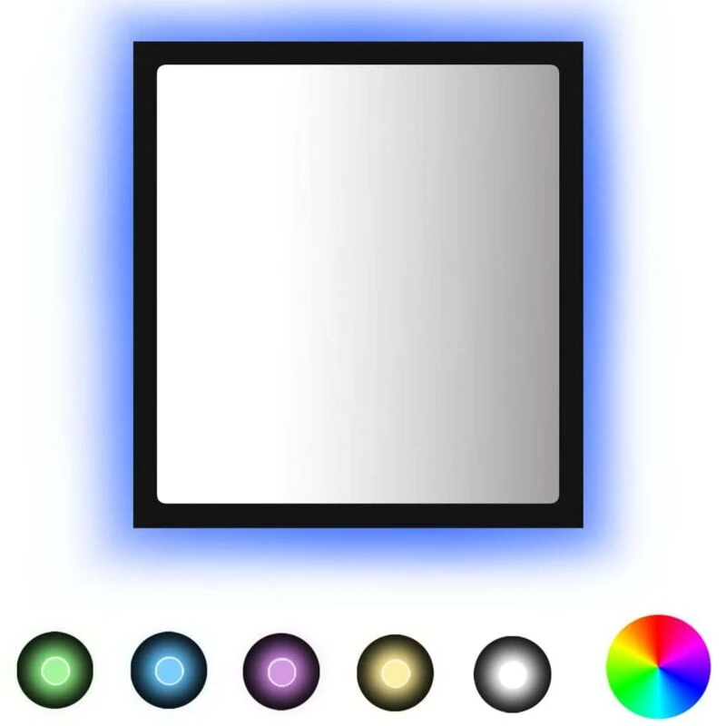 Image of VIDAXL LED Bathroom Mirror Black 40x8.5x37cm Acrylic Vidaxl 8720286220948