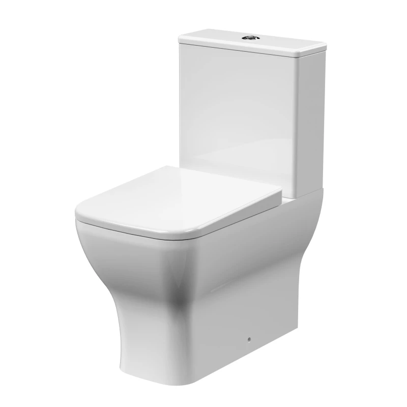 Image of Balterley Flush to Wall Toilet Pan, Cistern & Soft Close Seat 795 x 385 x 613mm in White White Unisex