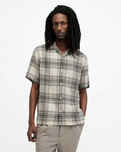 Image of AllSaints Padres Checked Relaxed Fit Shirt