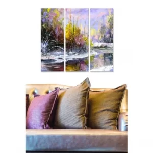 Image of MDF117467 Multicolor Decorative MDF Painting (3 Pieces)