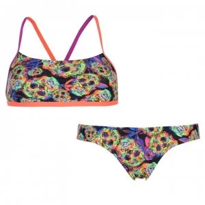 Image of Speedo Digital 2 Piece X Back Swimsuit Ladies - Black/Red