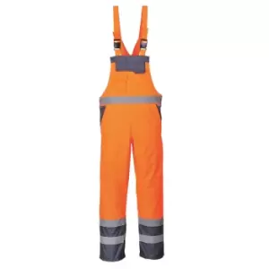 Image of Oxford Weave 300D Class 2 Hi Vis Contrast Bib and Brace Orange / Navy XL