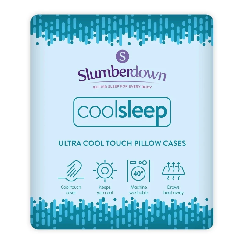 Image of Slumberdown Slumberdown Ultracool Nylon Summer Pillowcase Pillowcases 2 Pack Blue 88491518001