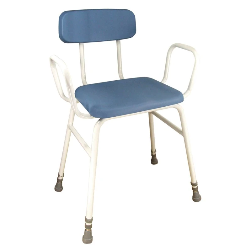 Image of Loops Perching Stool with Arms - Padded Backrest - 500 650mm Height - Wipe Clean Seat Multi
