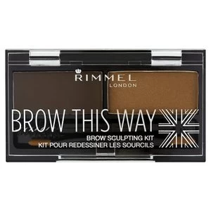 Image of Rimmel London Brow This Way Eyebrow Kit 3.3g Dark Brown 003 Brown