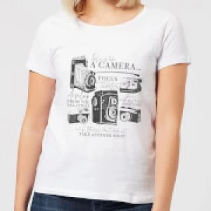 Image of Life Is Like A Camera Womens T-Shirt - White - 3XL