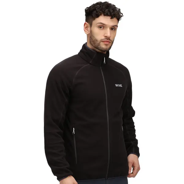 Image of Regatta Mens Hadfield Full Zip Micro Fleece Jacket M - Chest 39-40' (99-101.5cm) Black RMA502-800-M
