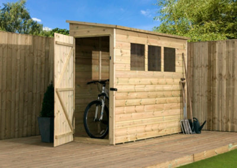 Image of Empire Sheds Empire 2800 Pent 7X3 Pressure Treated Tongue And Groove Wooden Garden Shed Door Left Side Panel (7' X 3' / 7ft X 3ft) (7X3)