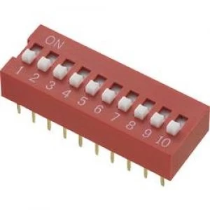 Image of DIP switch Number of pins 10 Standard TRU COMPONENTS DS 10