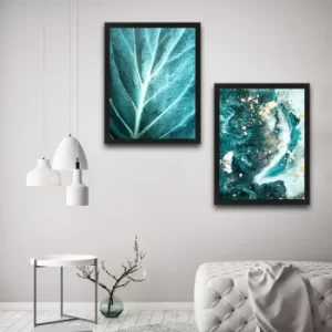 Image of Turquoise Set Multicolor Decorative Framed Painting (2 Pieces)