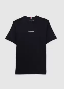 Image of Tommy Hilfiger Mens Monotype Small Chest Placement T-Shirt In Blue