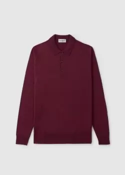 Image of John Smedley Mens Belper Shirt In Bordeaux