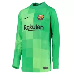 Image of 2021-2022 Barcelona Home Goalkeeper Shirt (Green) - Kids