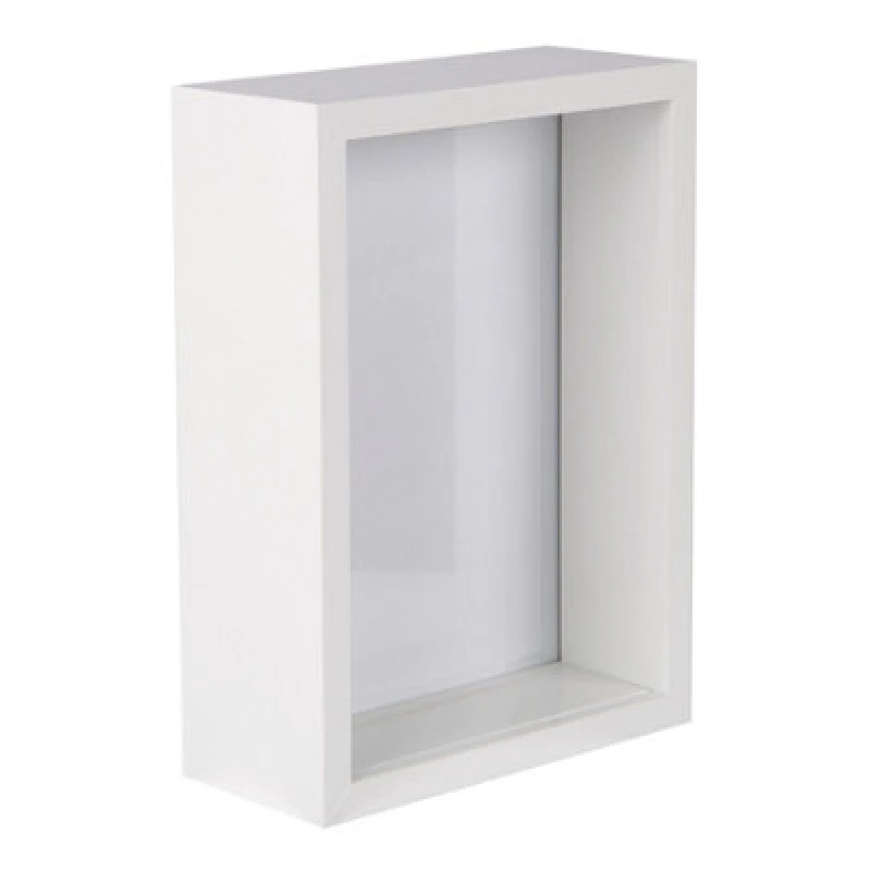Image of Nicola Spring 5 X 7" Deep Photo Frame - White - 3D Deep Box Picture Frame Portrait Display Case (20 X 15Cm)