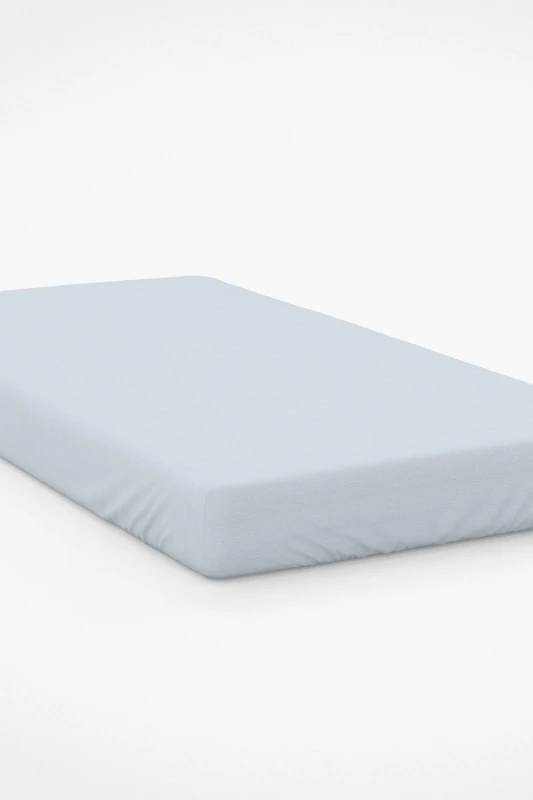 Image of Belledorm Easy Care 200 Thread Count Cotton Polyester Percale 28cm Fitted Sheet in Duck Egg Blue Size: Small Double Duck Egg Blue Unisex Small Doubl