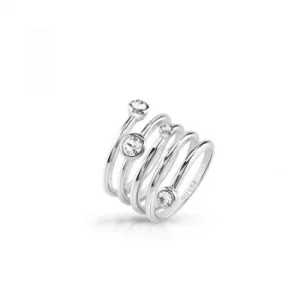 Image of Ladies Guess Crystal Beauty Silver Ring
