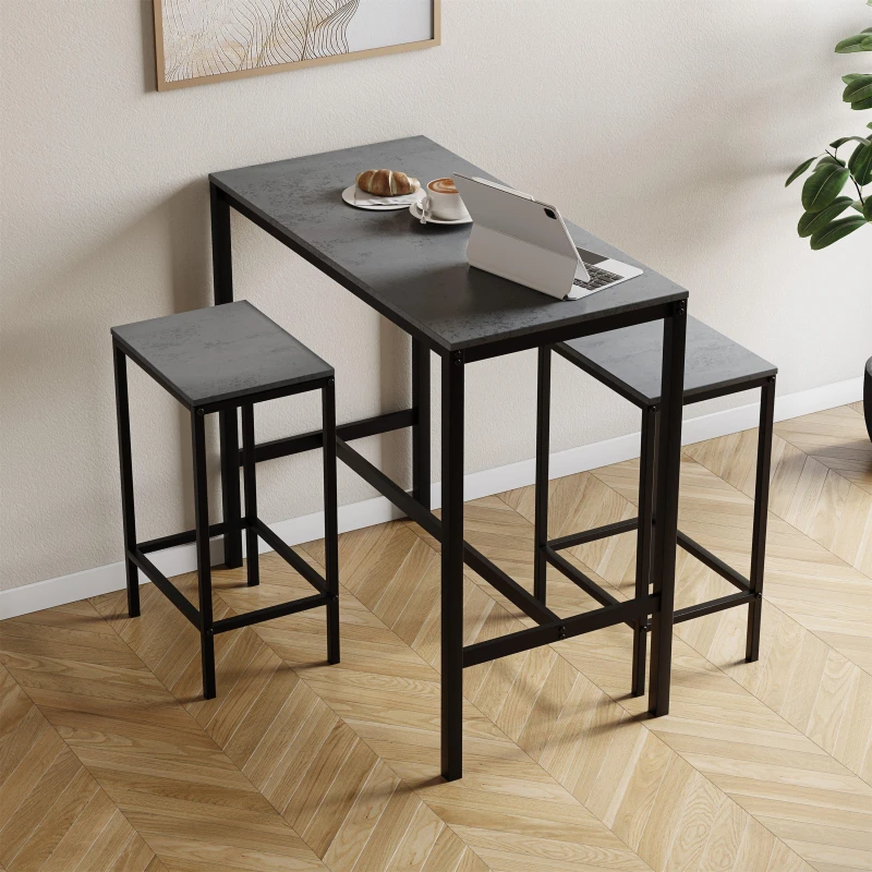 Image of Lassic Vida Designs Roslyn 2 Seater Bar Table Set Concrete Grey unisex 2 Seater