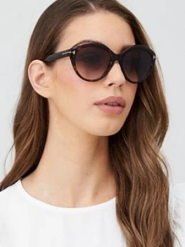 Image of Tom Ford Maxine Round Sunglasses, Havana, Women