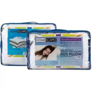 Image of Kids 4.5 Tog Super Microfibre Duvet & Pillow Set - White - Homescapes