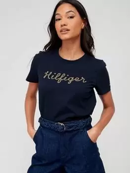 Image of Tommy Hilfiger Regular Gold Crew- Neck - Blue