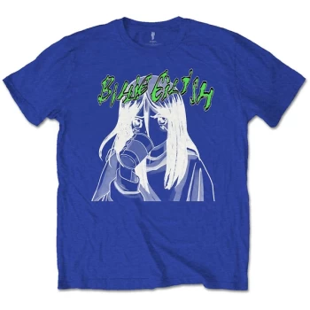 Image of Billie Eilish - Anime Drink Unisex Medium T-Shirt - Blue